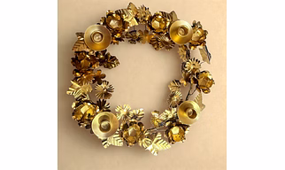 Floral Iron Wreath Candelabra | Elegant Handcrafted Candle Holder