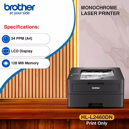 HL-L2460DN - Print Only, 34 PPM, 128MB Memory, Duplex &amp; Wired Network-2