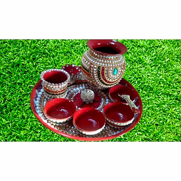 decorative pooja thali,kalash,shrifal set