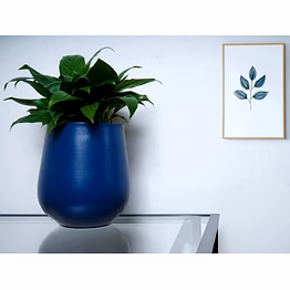 blue metal pot