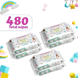 CutetotZ® Premium Organic Baby Wet Wipes | Green Seal® Certified | Pack of 6 (480 Wipes)