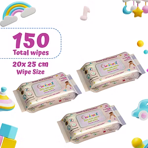 CutetotZ® Organic Baby Wet Wipes | 50 Wipes | Wipe Size: 20x25 cm