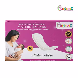 CutetotZ® Premium Heavy Duty Perineum Maternity Pads | Anatomical Fit | No Wings | Pack of 06 & 10 Pads