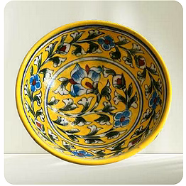 authentic handcrafted blue pottery bowl