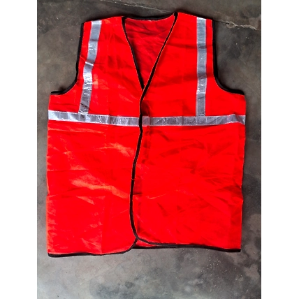 Orange Labour Safety Jacket with Reflective Stripes