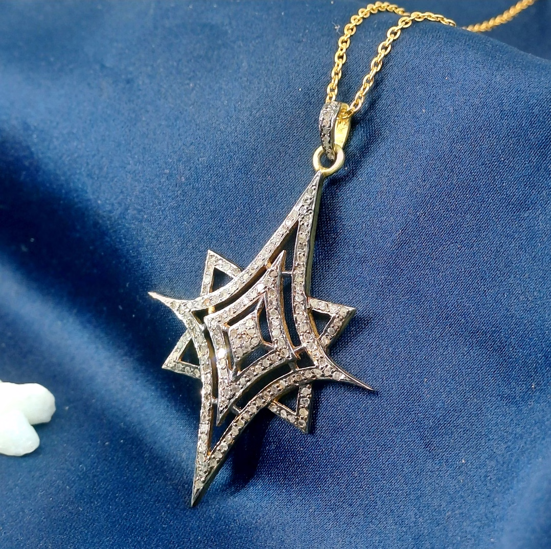 Silver Diamond Star Pendant image 1