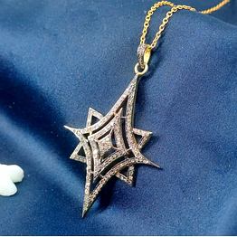 silver diamond star pendant