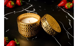 Dotted Shimmer Jar Candle (Golden)