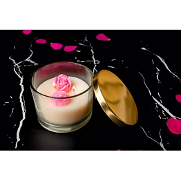 glass jar with metal lid candle
