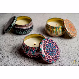 mandala tin candles