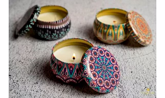 Mandala Tin Candles