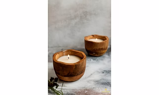 Wooden Bowl Candle