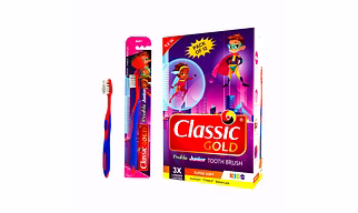 ClassicGold Manual Toothbrush for kids above 7 years Super Soft Profile Junior With Premium Dupont Bristles Specially For 8-11 Years Children