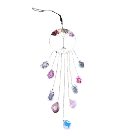 Healing Natural Stone Dream Catcher – 7 Chakra Tree of Life Wall Decor with Agate Crystals