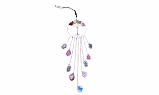 Healing Natural Stone Dream Catcher – 7 Chakra Tree of Life Wall Decor with Agate Crystals