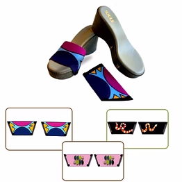 purr-fectly adorable + omg chic + playful fluid art (1 sole + 3 straps)