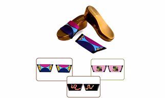 Purr-fectly Adorable + OMG Chic + Playful Fluid Art (1 sole + 3 straps)