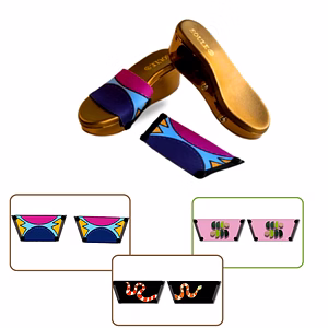 Purr-fectly Adorable + OMG Chic + Playful Fluid Art (1 sole + 3 straps)