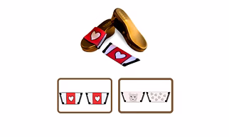 Love Pop + Cute Bear (1 sole + 2 straps)