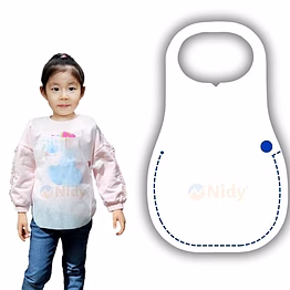 nidy® disposable apron- multi purpose for hospital, clinic, spa, salon, hotel, travel (medical grade non-woven certified fabric)- 35x57 cm [nw-9-apron-hole-kids-bo]
