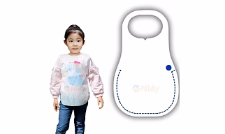 NIDY® Disposable Apron- Multi Purpose for Hospital, Clinic, SPA, Salon, Hotel, Travel (Medical Grade Non-woven Certified Fabric)- 35X57 CM [NW-9-APRON-HOLE-KIDS-BO]