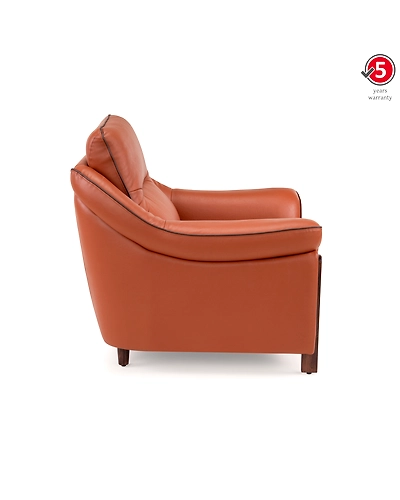 Durian Russet Leatherette 1 Seater Sofa in Cinnamon Brown-4