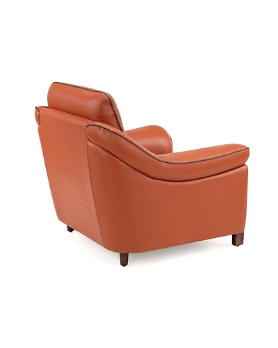 Durian Russet Leatherette 1 Seater Sofa in Cinnamon Brown-3