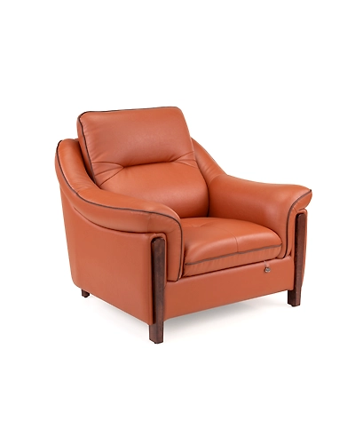Durian Russet Leatherette 1 Seater Sofa in Cinnamon Brown-2