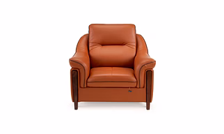 Durian Russet Leatherette 1 Seater Sofa in Cinnamon Brown