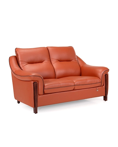 Durian Russet Leatherette 2 Seater Sofa in Cinnamon Brown-2