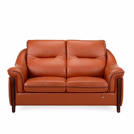 durian russet leatherette 2 seater sofa in cinnamon brown