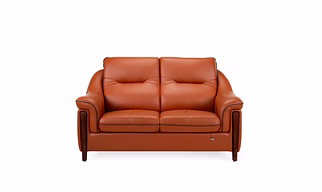 Durian Russet Leatherette 2 Seater Sofa in Cinnamon Brown