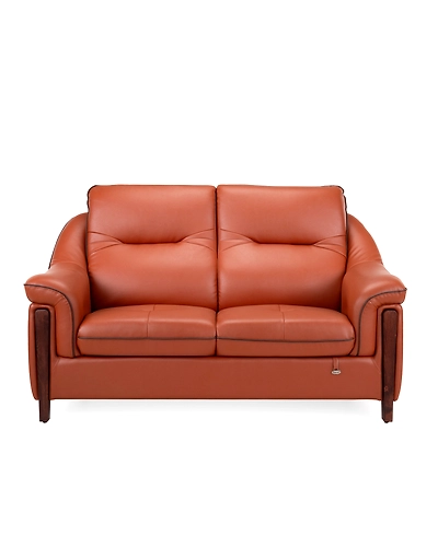 Durian Russet Leatherette 2 Seater Sofa in Cinnamon Brown-12705517