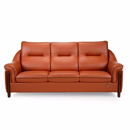durian russet leatherette 3 seater sofa in cinnamon brown