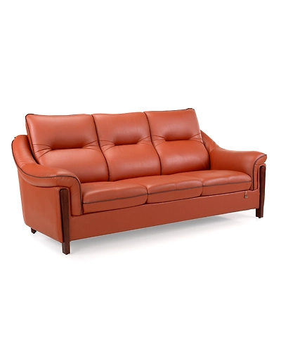 Durian Russet Leatherette 3 Seater Sofa in Cinnamon Brown-2