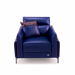 durian meagan leatherette 1 seater sofa in blue