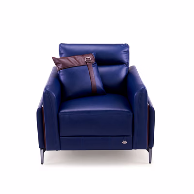 durian meagan leatherette 1 seater sofa in blue