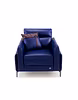 Durian Meagan Leatherette 1 Seater Sofa in Blue
