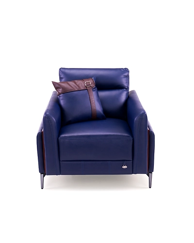 Durian Meagan Leatherette 1 Seater Sofa in Blue-12705811