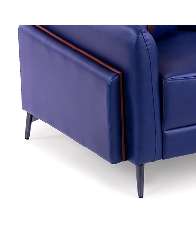 Durian Meagan Leatherette 1 Seater Sofa in Blue-4