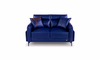 Durian Meagan Leatherette 2 Seater Sofa in Blue