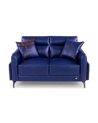 Durian Meagan Leatherette 2 Seater Sofa in Blue-12705769