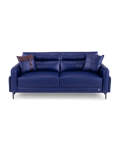 Durian Meagan Leatherette 3 Seater Sofa in Blue-12705837