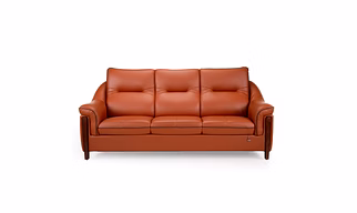 Durian Russet Leatherette 3 Seater Sofa in Cinnamon Brown