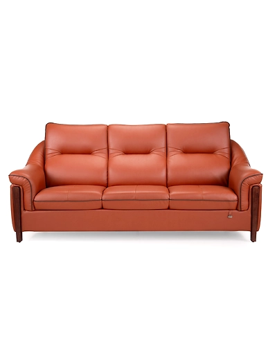 Durian Russet Leatherette 3 Seater Sofa in Cinnamon Brown-12705533