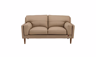 Durian Lorraine Leatherette 2 Seater Sofa In Mushroom Brown