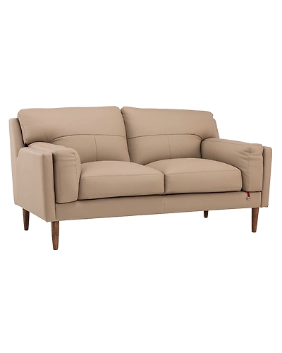 Durian Lorraine Leatherette 2 Seater Sofa In Mushroom Brown-2