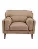 Durian Lorraine Leatherette 1 Seater Sofa in Mushroom Brown