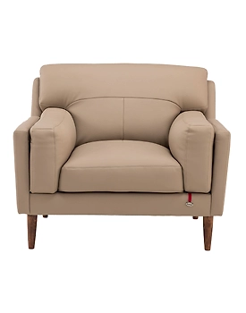 Durian Lorraine Leatherette 1 Seater Sofa in Mushroom Brown