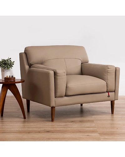 Durian Lorraine Leatherette 1 Seater Sofa in Mushroom Brown-1
